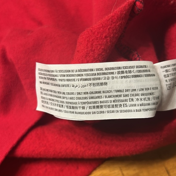 Hollister Cropped Color block Hoodie, Sz M, Navy Blue, Red Sweatshirt - Picture 8 of 8